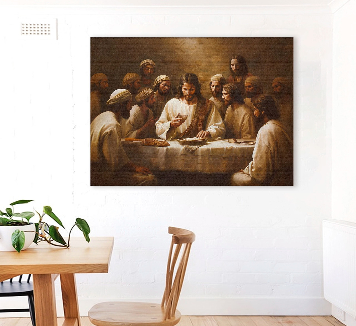 Foto 4 pulgar | Cuadros Última Cena Lienzo Canvas Estilo Oleo Arte Religioso