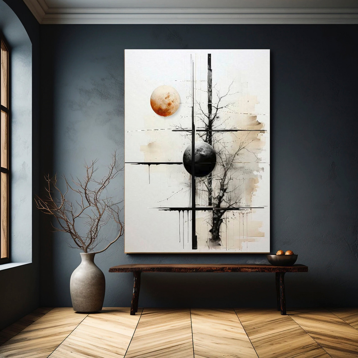 Cuadro Canvas Abstracto Geométrico Original Moderno 60x90 Cm