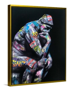 Foto 5 | Cuadro Decorativo Escultura De David Pensador Grafiti Sala
