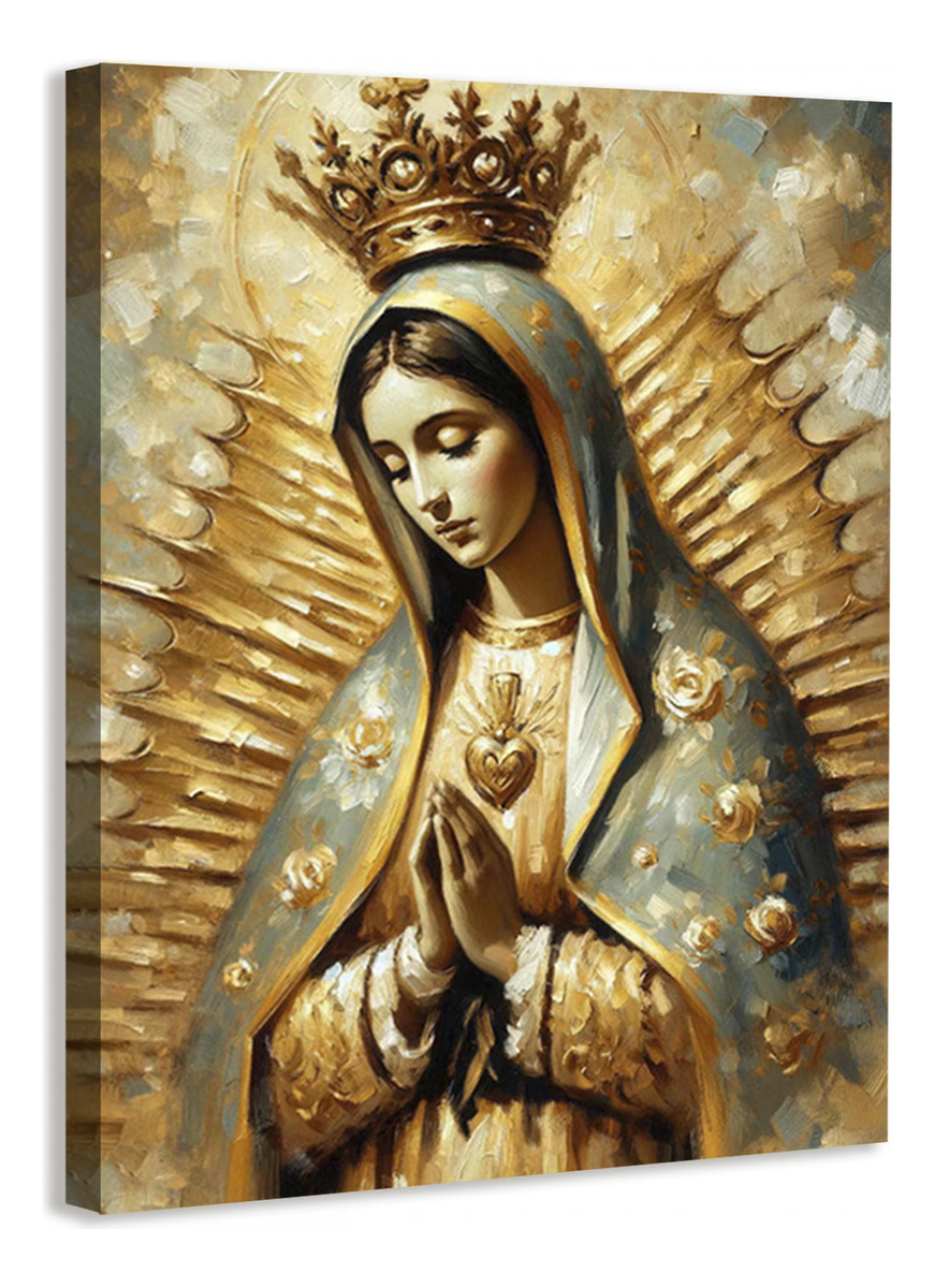 Cuadro Virgen De Guadalupe En Canvas Con Bastidor 60x80 Cm