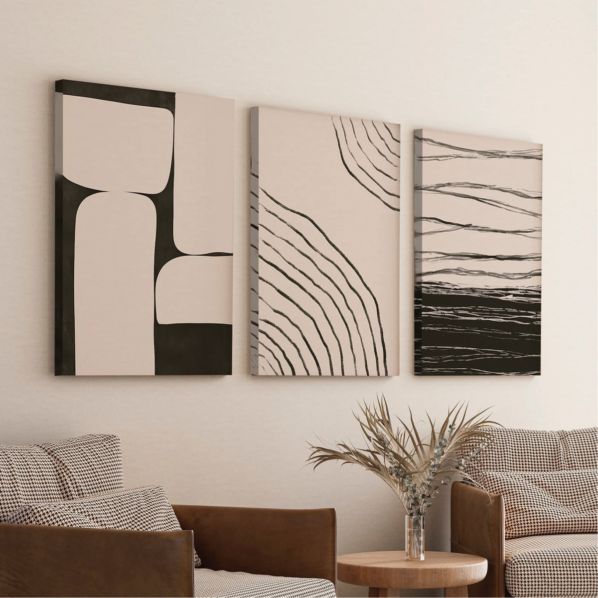 Foto 3 pulgar | Cuadros Decorativos Modernos Minimalist Lineal Canvas Grueso