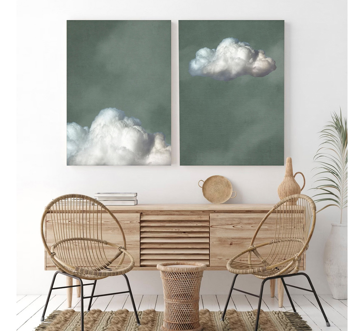 Set Cuadros Nubes Cielo Arte Original Moderno Canvas 40x60