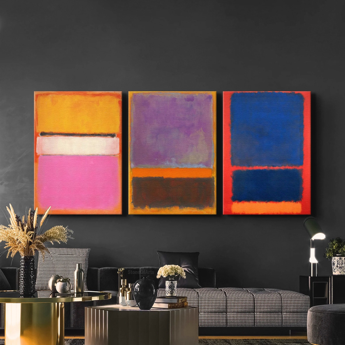 Set Cuadros Canvas Mark Rothko Abstracto Minimalista Moderno