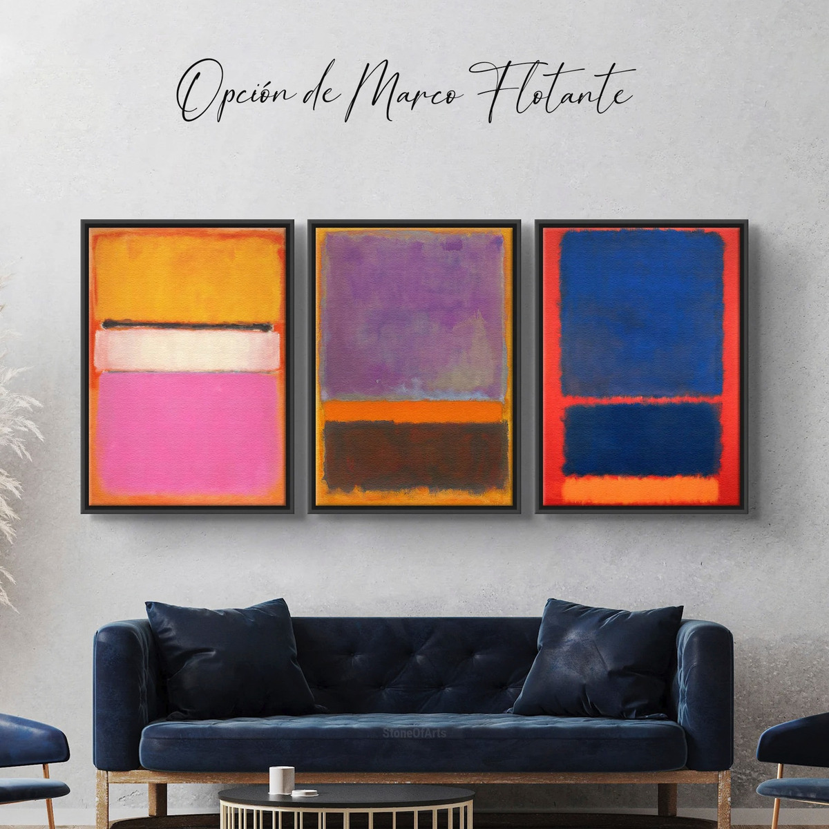 Foto 3 | Set Cuadros Canvas Mark Rothko Abstracto Minimalista Moderno