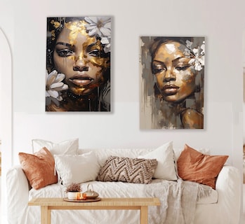 Foto 4 | Set 2 Cuadros Decogaleria Africanas Flores Modernos Canvas