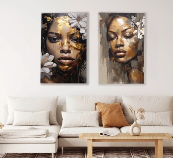 Foto 5 | Set 2 Cuadros Decogaleria Africanas Flores Modernos Canvas