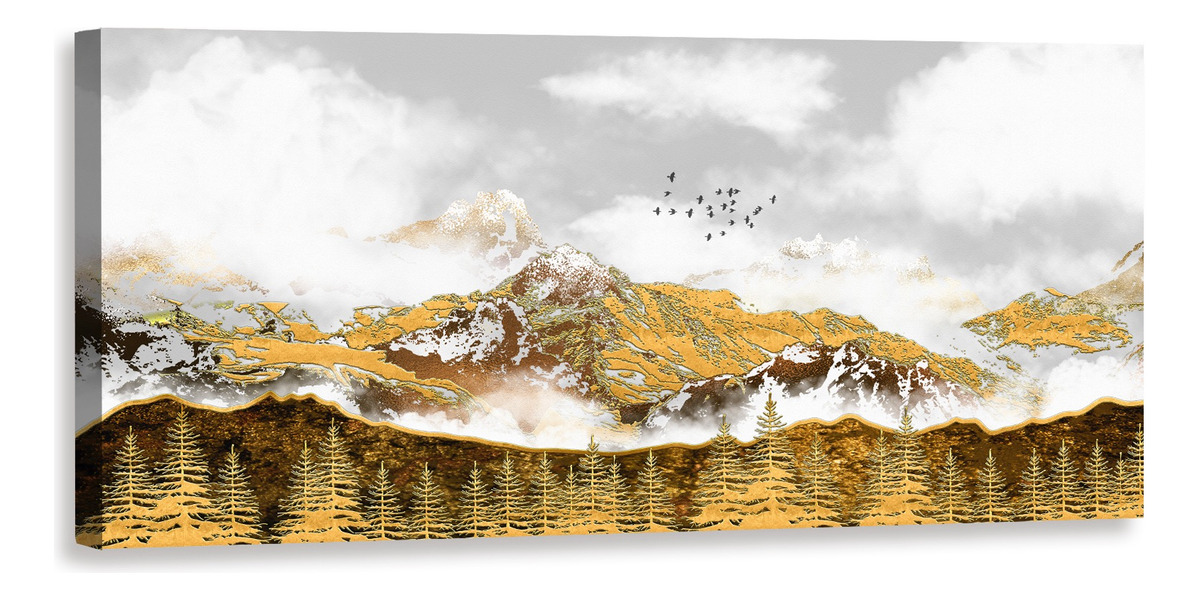 Cuadro Canvas Paisaje Arboles Elegante Abstracto  50x100cm