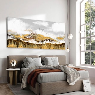 Foto 3 | Cuadro Canvas Paisaje Arboles Elegante Abstracto 50x100cm