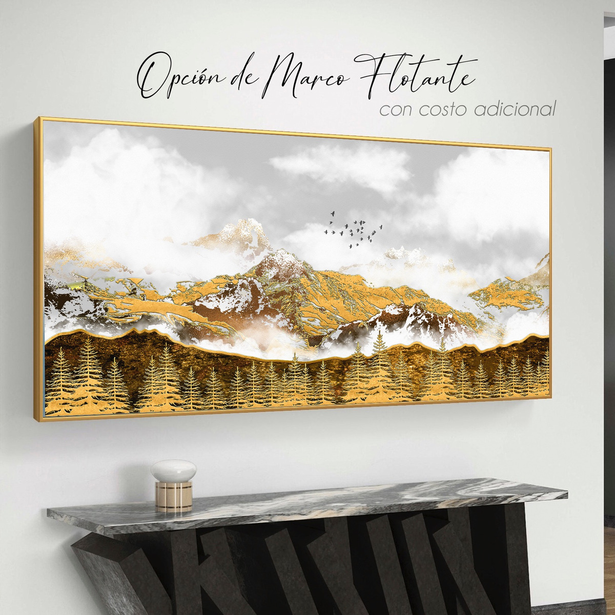 Foto 5 | Cuadro Canvas Paisaje Arboles Elegante Abstracto  50x100cm
