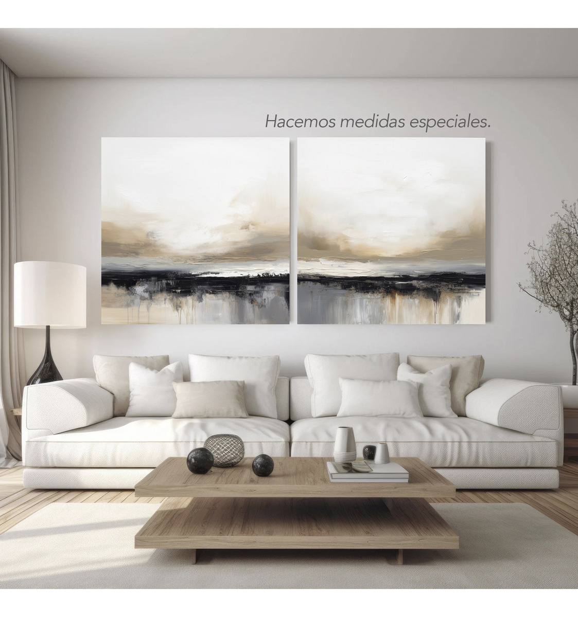 Foto 4 | Conjunto Cuadros Paisajes Abstractos Moderno Canvas 65x65cm