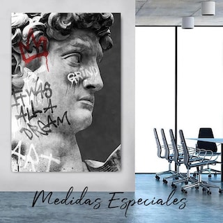 Foto 2 | Cuadro Estatua Ángel Moderno Graffiti Grande Canvas 140x90cm
