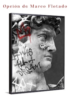 Foto 4 | Cuadro Estatua Ángel Moderno Graffiti Grande Canvas 140x90cm