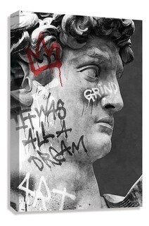 Foto 5 | Cuadro Estatua Ángel Moderno Graffiti Grande Canvas 140x90cm