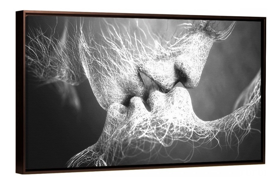 Foto 4 pulgar | Cuadro Minimalista Moderno Beso Abstracto Canvas Algodón No