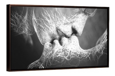 Foto 3 | Cuadro Minimalista Moderno Beso Abstracto Canvas Algodón No