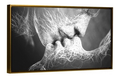 Foto 4 | Cuadro Minimalista Moderno Beso Abstracto Canvas Algodón No