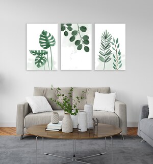 Foto 3 | Set Cuadros Decorativos Canvas Plantas Acuarela, Minimalista