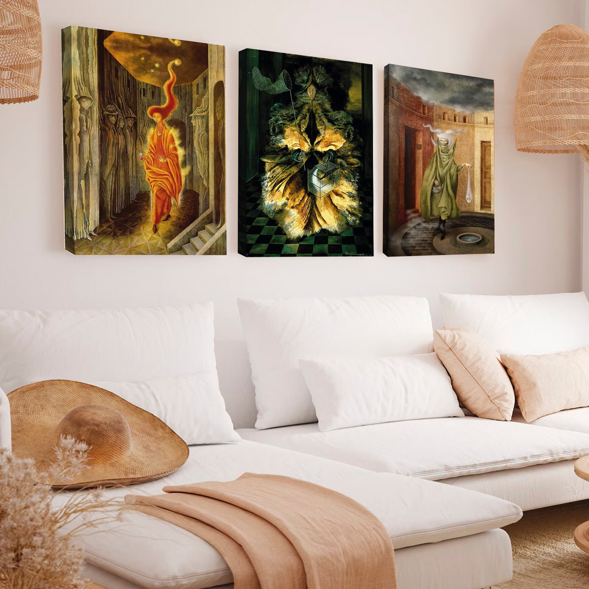 Foto 4 pulgar | Set 3 Cuadros Remedios Varo Arte Místico En Canvas Grueso