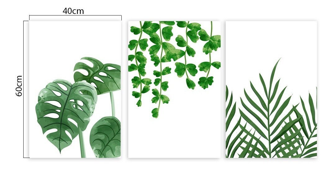 Foto 2 | Set Cuadros Decorativos Canvas Plantas Acuarela, Minimalista