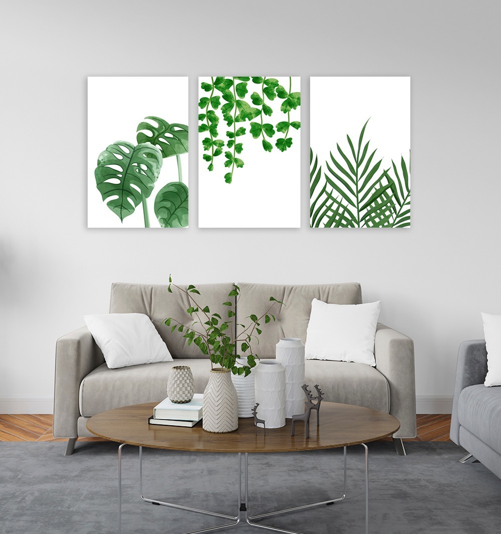 Foto 4 pulgar | Set Cuadros Decorativos Canvas Plantas Acuarela, Minimalista