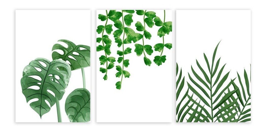Foto 6 pulgar | Set Cuadros Decorativos Canvas Plantas Acuarela, Minimalista