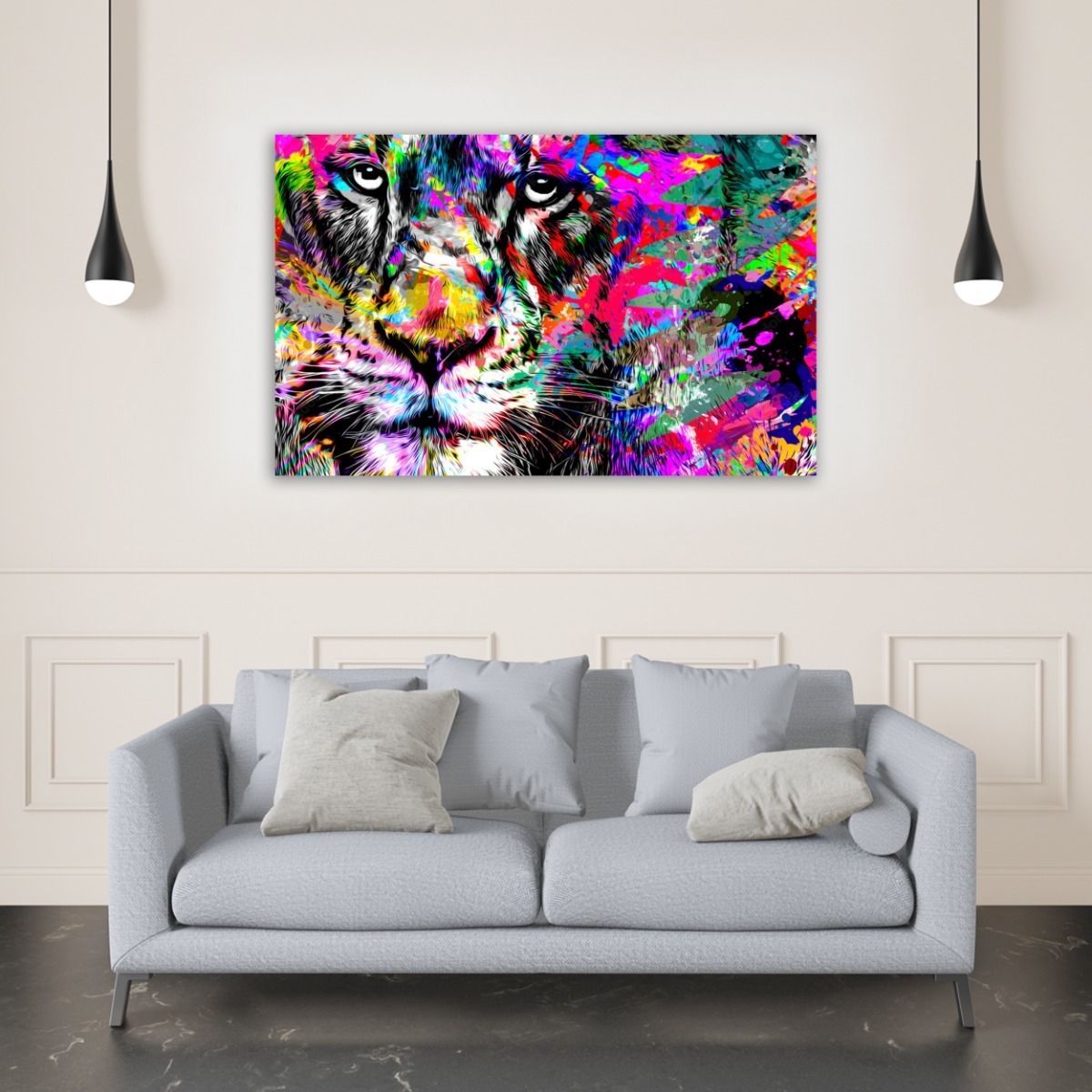 Foto 2 | Cuadros Decorativos Abstracto Moderno Animales Colores 4k