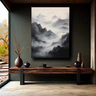 Foto 1 | Cuadro Paisaje Montañas Minimalista Moderno 100x70 Ultra Hd