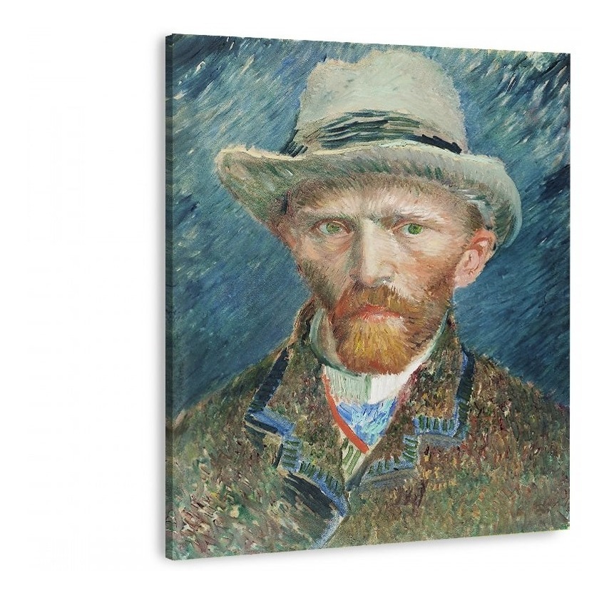 Cuadro Retrato Van Gogh Hecho En Lienzo Canvas Con Bastidor Color Autorretrato 2