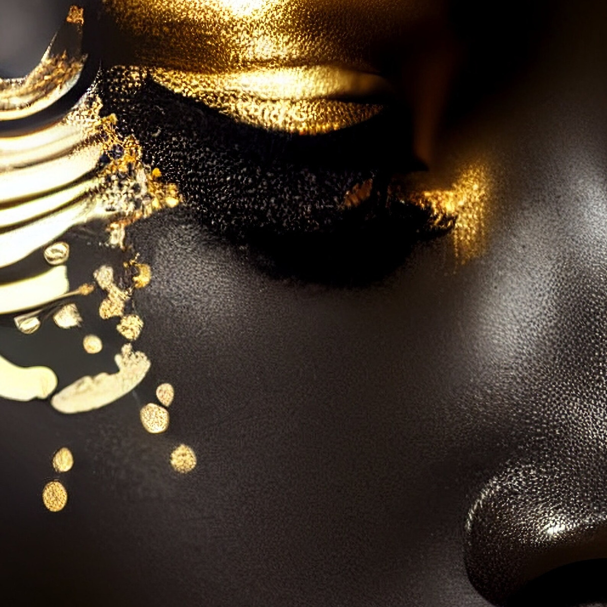 Foto 4 pulgar | Cuadro Mujer Africana Dorado Artístico Canvas Grueso 90x50