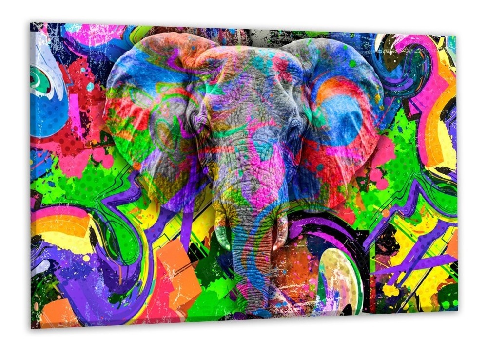 Cuadros Decorativos Abstracto Moderno Animales Colores 4k