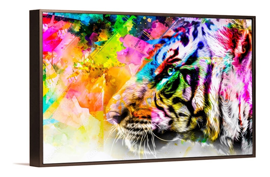 Foto 3 | Cuadros Decorativos Abstracto Moderno Animales Colores 4k Color Tigre 2