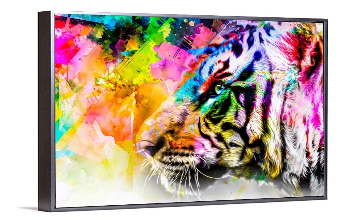 Foto 4 | Cuadros Decorativos Abstracto Moderno Animales Colores 4k Color Tigre 2