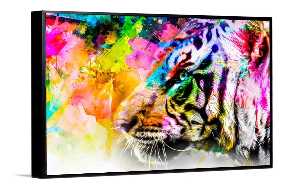 Foto 5 | Cuadros Decorativos Abstracto Moderno Animales Colores 4k Color Tigre 2