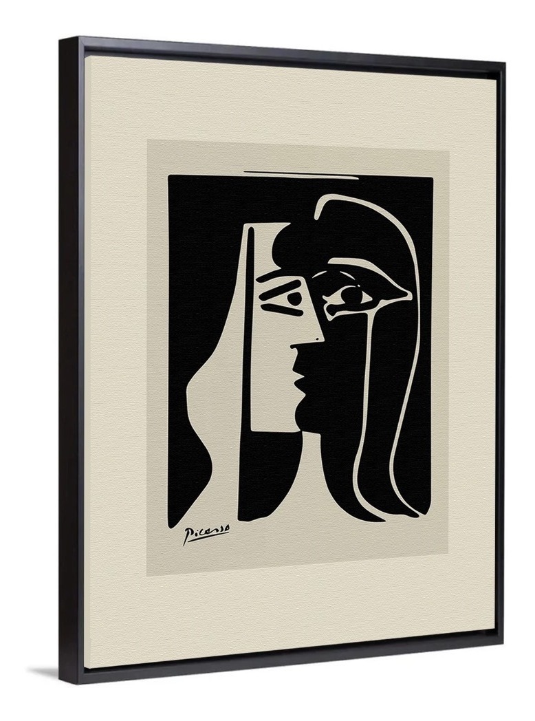 Foto 5 pulgar | Cuadros Picasso Abstractos Minimalista Modernos Canvas Museo Color El Beso Armazón Bastidor De Madera