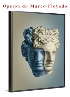 Foto 4 | Cuadro David Miguel Angel Pop Art Doble Cabeza Canvas 90x60 Color Esculturas Armazón Bastidor De Madera