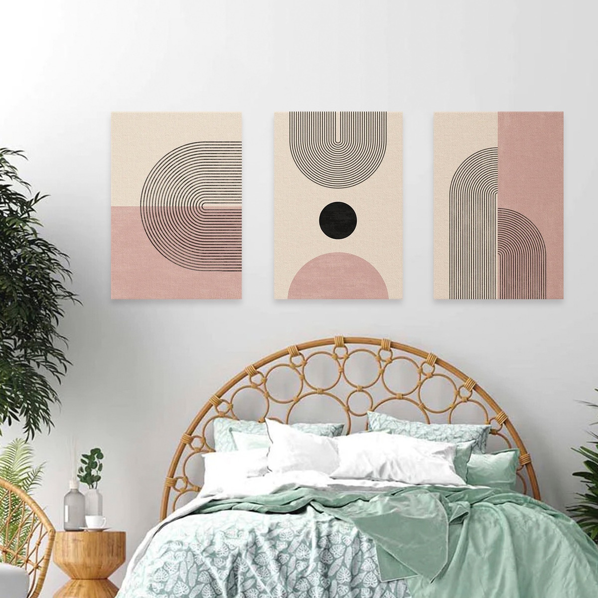 Foto 4 pulgar | Set 3 Cuadros Canvas Decorativos Abstracto Moderno Bauhaus
