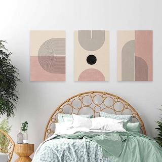 Foto 3 | Set 3 Cuadros Canvas Decorativos Abstracto Moderno Bauhaus
