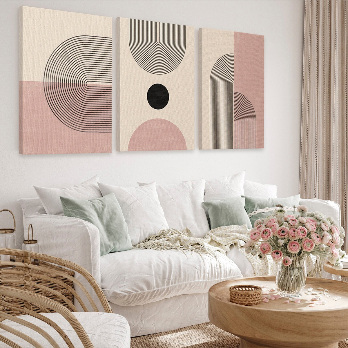 Foto 4 | Set 3 Cuadros Canvas Decorativos Abstracto Moderno Bauhaus