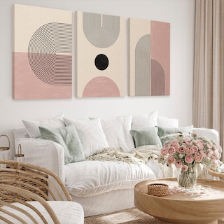Foto 4 | Set 3 Cuadros Canvas Decorativos Abstracto Moderno Bauhaus