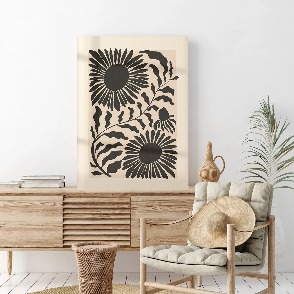 Cuadros Modernos Botanico Bohemio Floral Canvas 40x60cm