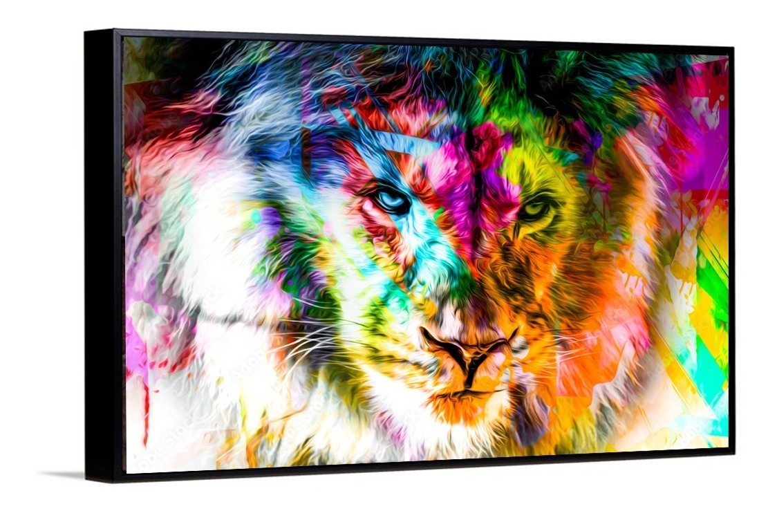 Foto 4 | Cuadros Decorativos Abstracto Moderno Animales Colores 4k
