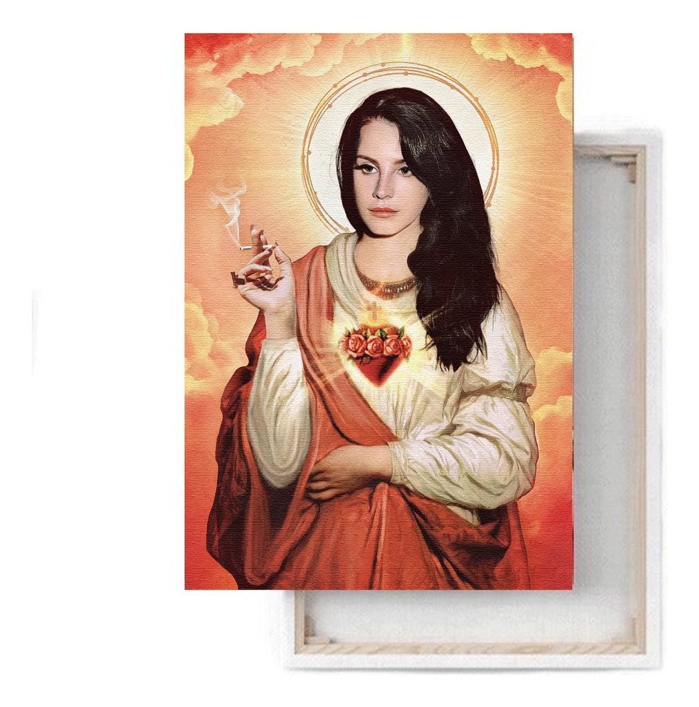 Foto 2 pulgar | Cuadro Lana Del Rey Santa Virgen Canvas Grueso Colores Vivos