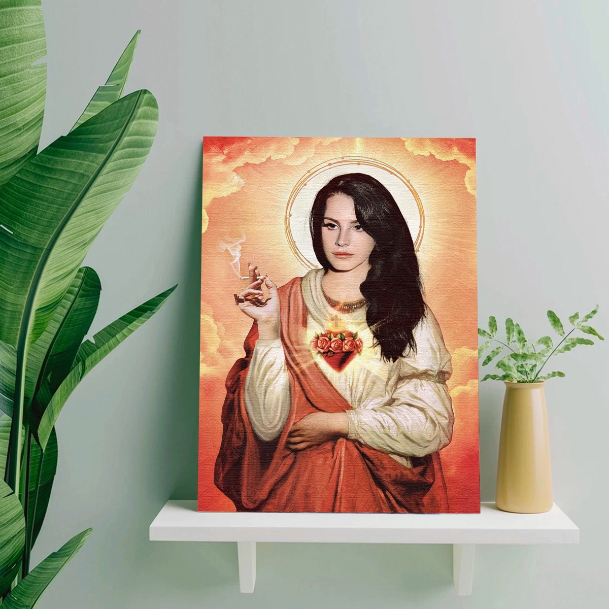 Foto 3 pulgar | Cuadro Lana Del Rey Santa Virgen Canvas Grueso Colores Vivos