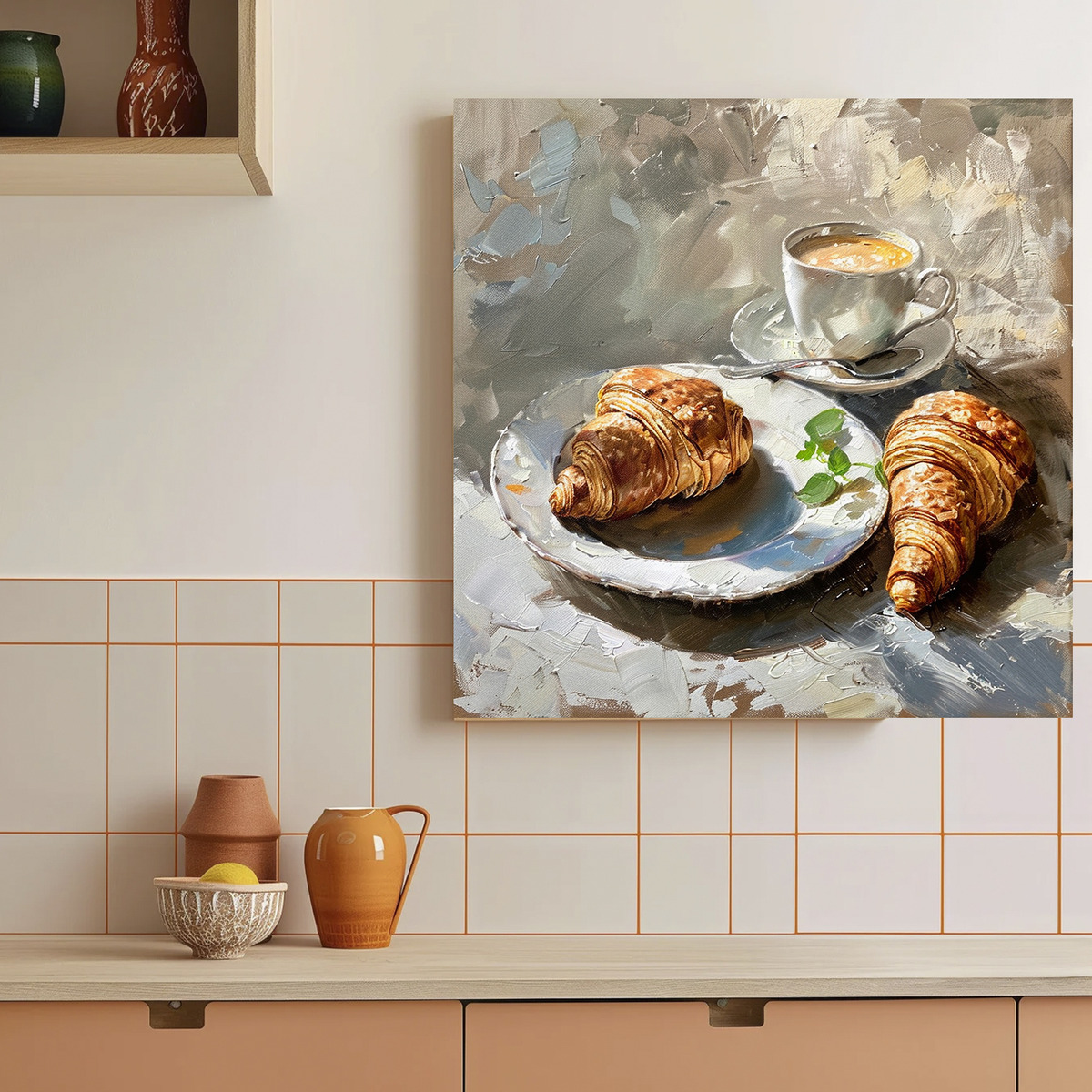 Foto 4 pulgar | Cuadro Decorativo Panaderia  Cafeteria Croissant Decogaleria