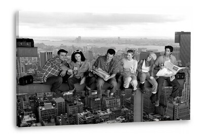 Foto 1 | Cuadro Canvas Friends Lunch On A Top Skyscraper Color O B&n Color Blanco Y Negro Armazón Bastidor De Madera