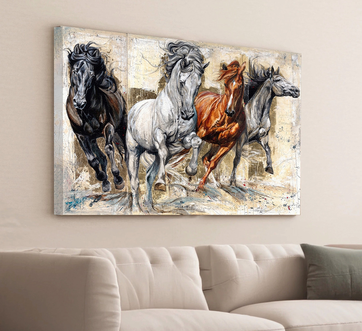 Cuadros De Caballos Elegantes En Canvas Grueso Galería
