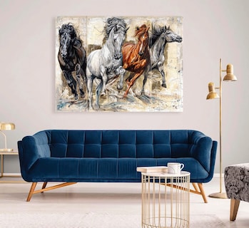 Foto 4 | Cuadros De Caballos Elegantes En Canvas Grueso Galería