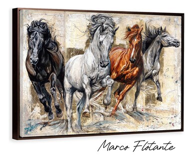 Foto 5 | Cuadros De Caballos Elegantes En Canvas Grueso Galería