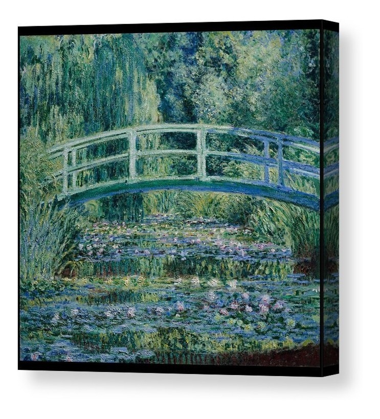 Cuadro Canvas Arte Monet Paisajes Impresionistas Tipo Oleo Color Puente Japones
