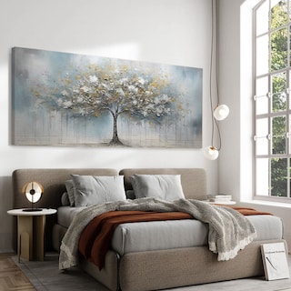 Foto 2 | Cuadro Arbol Abstracto Blanco Elegante Lujo Canvas Grueso